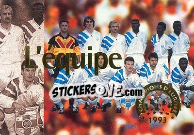 Sticker L'equipe - Olympique De Marseille - Droit Au But 1996 n. 158 - Panini