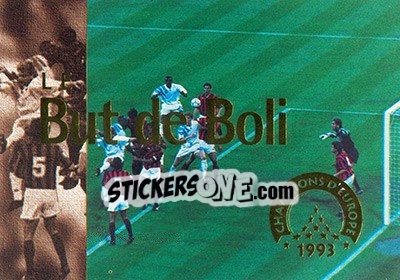 Sticker Le but de Boli - Olympique De Marseille - Droit Au But 1996 - Panini