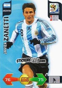 Sticker Javier Zanetti - FIFA World Cup South Africa 2010. Adrenalyn XL (UK edition) n. 2 - Panini