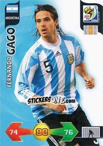 Cromo Fernando Gago - FIFA World Cup South Africa 2010. Adrenalyn XL (UK edition) - Panini