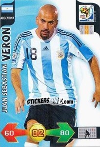 Cromo Juan Sebastian Veron - FIFA World Cup South Africa 2010. Adrenalyn XL (UK edition) - Panini