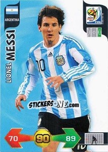 Sticker Lionel Messi - FIFA World Cup South Africa 2010. Adrenalyn XL (UK edition) - Panini