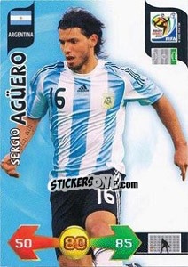 Cromo Sergio Aguero - FIFA World Cup South Africa 2010. Adrenalyn XL (UK edition) - Panini