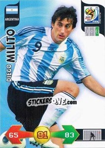 Cromo Diego Milito - FIFA World Cup South Africa 2010. Adrenalyn XL (UK edition) - Panini