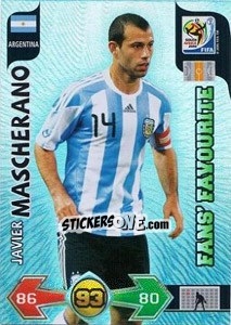 Sticker Javier Mascherano - FIFA World Cup South Africa 2010. Adrenalyn XL (UK edition) n. 18 - Panini