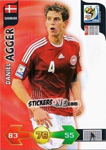 Cromo Daniel Agger - FIFA World Cup South Africa 2010. Adrenalyn XL (UK edition) n. 76 - Panini
