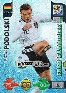Sticker Lukas Podolski - FIFA World Cup South Africa 2010. Adrenalyn XL (UK edition) n. 102 - Panini