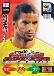 Sticker David James - FIFA World Cup South Africa 2010. Adrenalyn XL (UK edition) - Panini