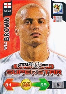 Sticker Wes Brown - FIFA World Cup South Africa 2010. Adrenalyn XL (UK edition) - Panini