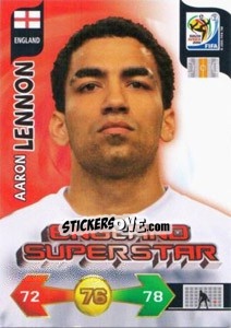 Figurina Aaron Lennon - FIFA World Cup South Africa 2010. Adrenalyn XL (UK edition) - Panini