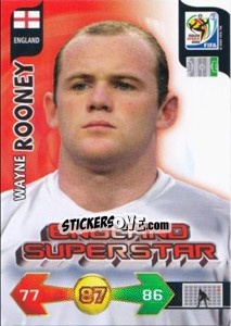 Sticker Wayne Rooney - FIFA World Cup South Africa 2010. Adrenalyn XL (UK edition) n. 119 - Panini