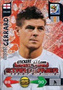 Sticker Steven Gerrard - FIFA World Cup South Africa 2010. Adrenalyn XL (UK edition) - Panini