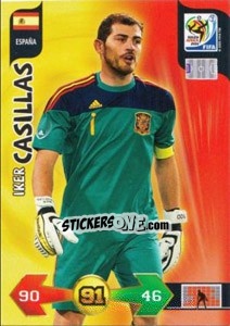 Sticker Iker Casillas - FIFA World Cup South Africa 2010. Adrenalyn XL (UK edition) n. 129 - Panini