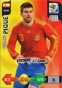 Sticker Gerard Pique - FIFA World Cup South Africa 2010. Adrenalyn XL (UK edition) n. 132 - Panini