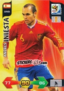 Sticker Andres Iniesta - FIFA World Cup South Africa 2010. Adrenalyn XL (UK edition) n. 136 - Panini