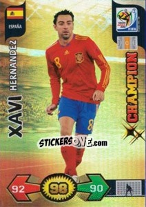 Sticker Xavi Hernandez - FIFA World Cup South Africa 2010. Adrenalyn XL (UK edition) n. 144 - Panini