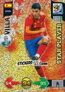 Sticker David Villa - FIFA World Cup South Africa 2010. Adrenalyn XL (UK edition) - Panini