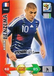 Sticker Karim Benzema - FIFA World Cup South Africa 2010. Adrenalyn XL (UK edition) n. 160 - Panini
