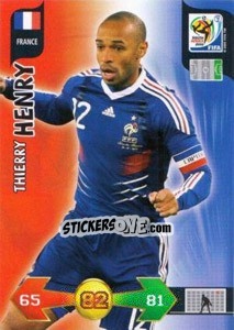 Sticker Thierry Henry - FIFA World Cup South Africa 2010. Adrenalyn XL (UK edition) n. 162 - Panini