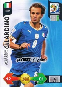Cromo Alberto Gilardino - FIFA World Cup South Africa 2010. Adrenalyn XL (UK edition) - Panini