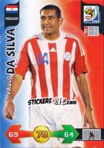 Sticker Paulo Da Silva - FIFA World Cup South Africa 2010. Adrenalyn XL (UK edition) - Panini
