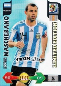 Sticker Javier Mascherano - FIFA World Cup South Africa 2010. Adrenalyn XL (UK edition) n. LE1 - Panini