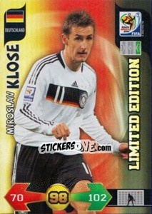 Figurina Miroslav Klose - FIFA World Cup South Africa 2010. Adrenalyn XL (UK edition) - Panini