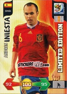 Sticker Andres Iniesta - FIFA World Cup South Africa 2010. Adrenalyn XL (UK edition) n. LE14 - Panini