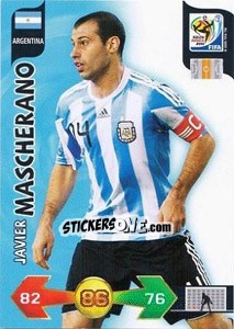 Sticker Javier Mascherano - FIFA World Cup South Africa 2010. Adrenalyn XL (UK edition) n. 8 - Panini