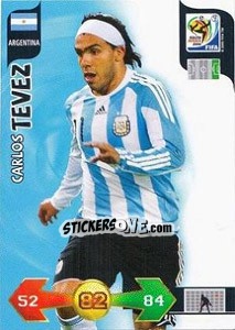Sticker Carlos Tevez - FIFA World Cup South Africa 2010. Adrenalyn XL (UK edition) n. 13 - Panini