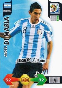 Sticker Angel Di Maria - FIFA World Cup South Africa 2010. Adrenalyn XL (UK edition) n. 15 - Panini