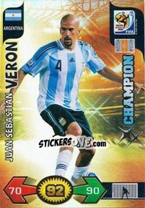 Figurina Juan Sebastian Veron - FIFA World Cup South Africa 2010. Adrenalyn XL (UK edition) - Panini