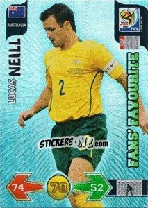 Sticker Lucas Neill - FIFA World Cup South Africa 2010. Adrenalyn XL (UK edition) - Panini
