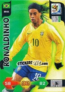 Sticker Ronaldinho - FIFA World Cup South Africa 2010. Adrenalyn XL (UK edition) n. 40 - Panini
