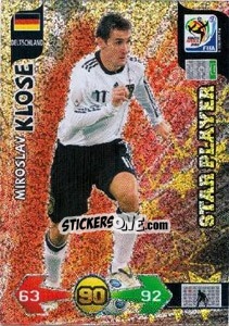 Sticker Miroslav Klose - FIFA World Cup South Africa 2010. Adrenalyn XL (UK edition) n. 104 - Panini