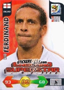 Sticker Rio Ferdinand - FIFA World Cup South Africa 2010. Adrenalyn XL (UK edition) - Panini