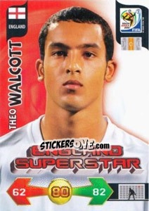 Sticker Theo Walcott - FIFA World Cup South Africa 2010. Adrenalyn XL (UK edition) n. 118 - Panini