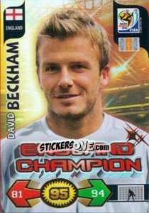 Sticker David Beckham - FIFA World Cup South Africa 2010. Adrenalyn XL (UK edition) - Panini