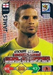 Sticker David James - FIFA World Cup South Africa 2010. Adrenalyn XL (UK edition) - Panini