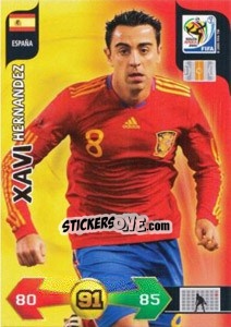 Sticker Xavi Hernandez - FIFA World Cup South Africa 2010. Adrenalyn XL (UK edition) n. 135 - Panini