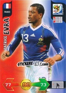 Sticker Patrice Evra - FIFA World Cup South Africa 2010. Adrenalyn XL (UK edition) - Panini