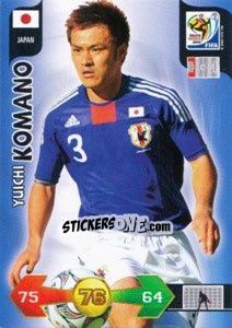 Sticker Yuichi Komano - FIFA World Cup South Africa 2010. Adrenalyn XL (UK edition) n. 227 - Panini