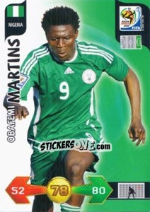 Sticker Obafemi Martins - FIFA World Cup South Africa 2010. Adrenalyn XL (UK edition) n. 262 - Panini