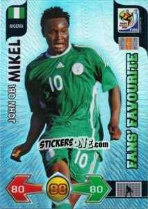 Sticker John Obi Mikel - FIFA World Cup South Africa 2010. Adrenalyn XL (UK edition) n. 264 - Panini
