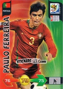 Sticker Paulo Ferreira - FIFA World Cup South Africa 2010. Adrenalyn XL (UK edition) - Panini