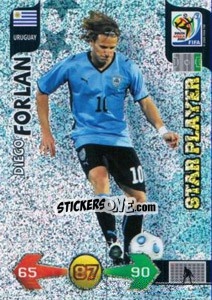 Sticker Diego Forlan - FIFA World Cup South Africa 2010. Adrenalyn XL (UK edition) n. 337 - Panini
