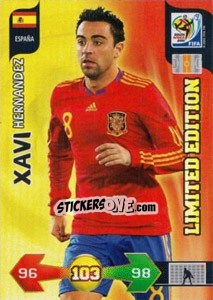 Sticker Xavi Hernandez - FIFA World Cup South Africa 2010. Adrenalyn XL (UK edition) n. LE15 - Panini