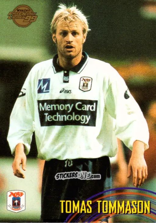 Sticker Tomas Tommason - Danish Faxe Kondi Ligaen 1998-1999 n. 21 - Merlin