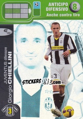 Sticker Giorgio Chiellini - Calciatori Challenge 2008-2009 n. 42 - Panini