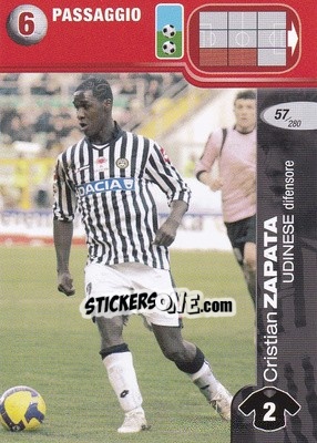 Sticker Cristian Zapata - Calciatori Challenge 2008-2009 n. 57 - Panini
